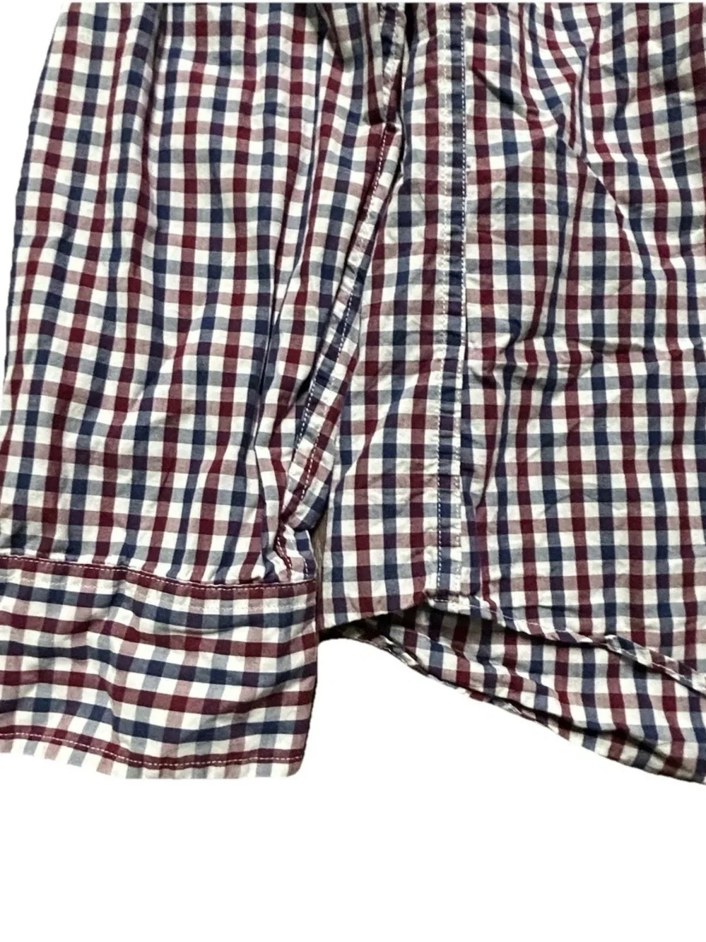 Men’s J. Crew Red White Blue Plaid Button Down Slim Fit Shirt Size Large